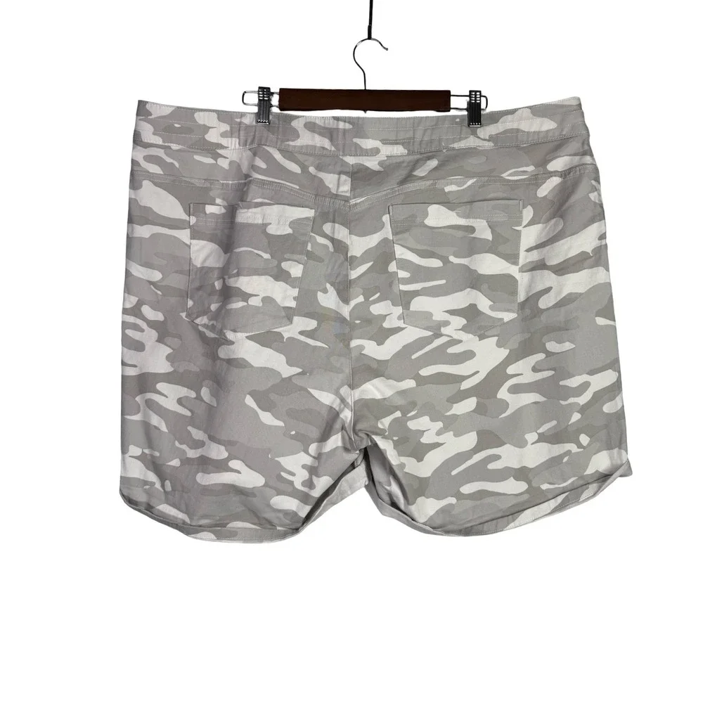 Democracy Curve‎ Equality Camo Shorts Grey White High Rise 24W NWT BH81489KX2